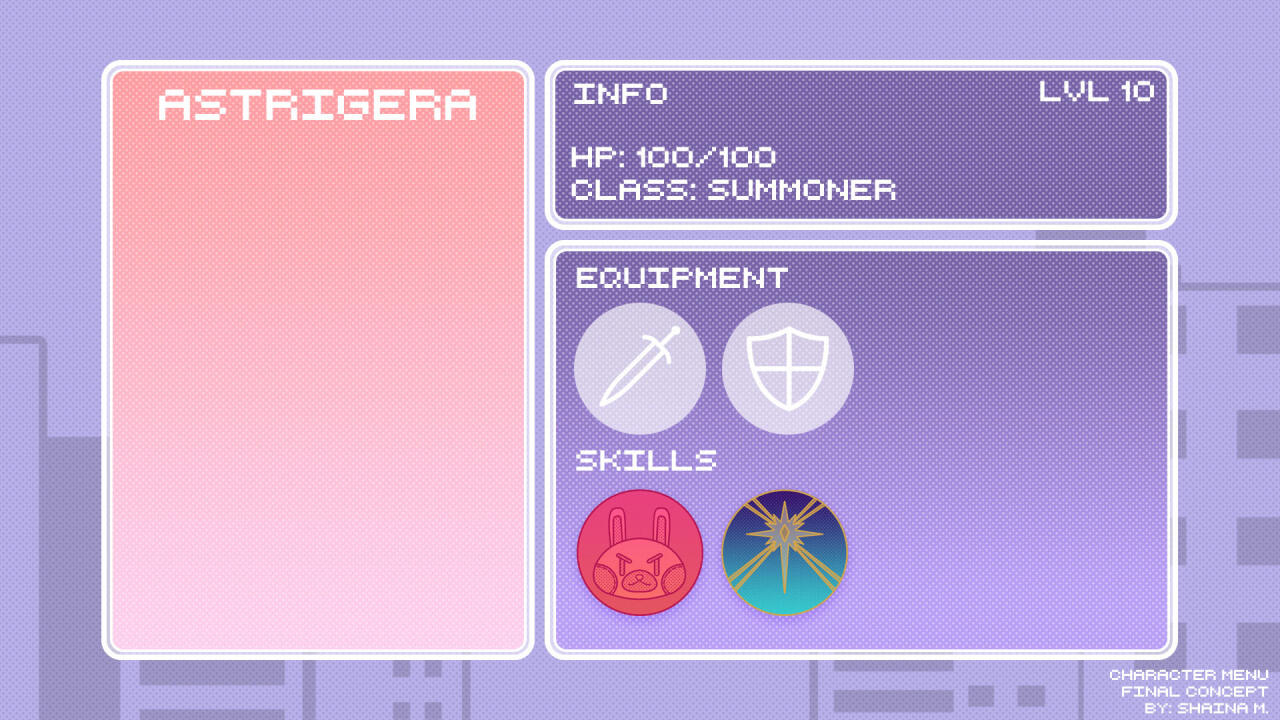 Skyline Horizon Character Menu